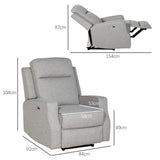 Comfortable Wise Galleria Reclining Chair in grey upholstery with adjustable reclining features