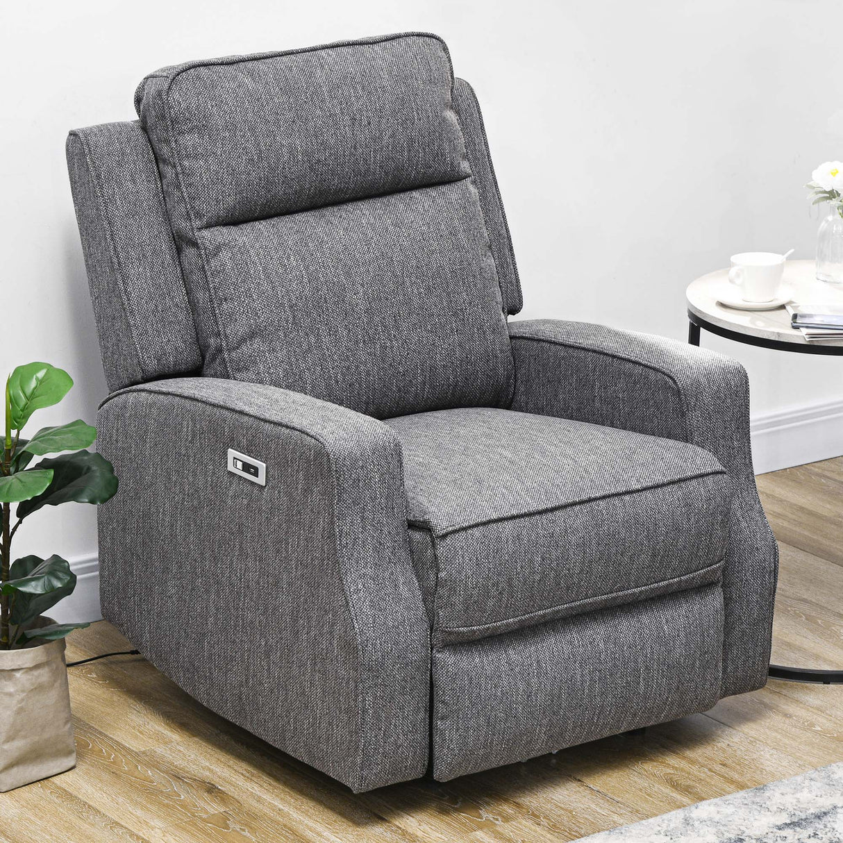 Comfortable grey Reclining Chair with plush cushions for relaxation in any home setting