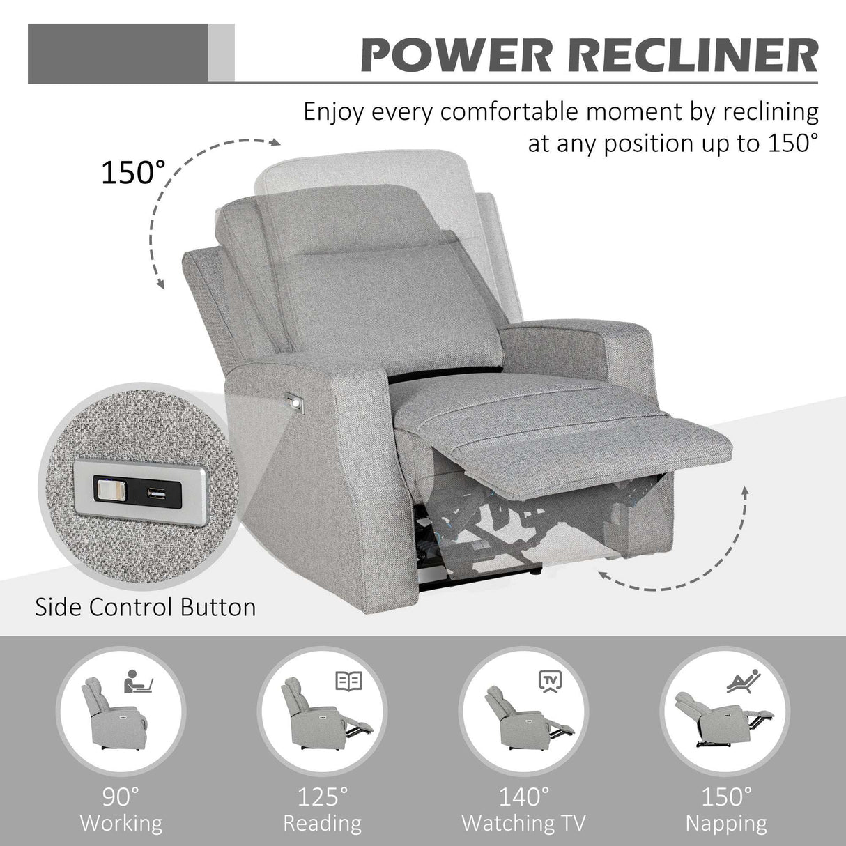 Wise Galleria Reclining Chair with power controls for optimal comfort in versatile positions