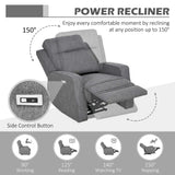 Wise Galleria Reclining Chair in grey fabric with adjustable reclining positions for comfort