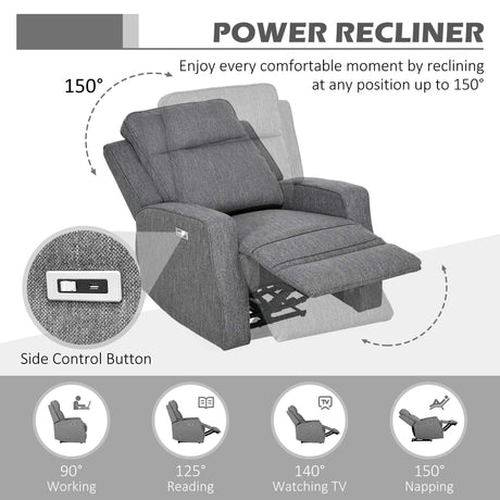 Wise Galleria Reclining Chair in grey fabric with adjustable reclining positions for comfort