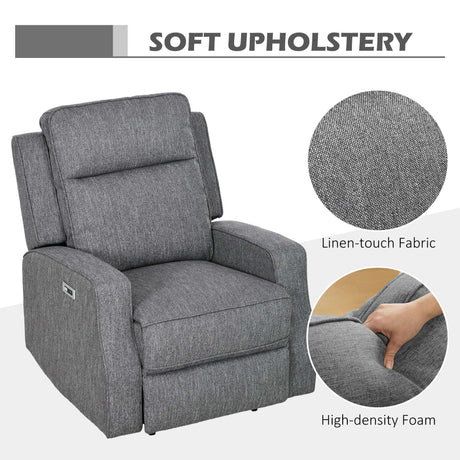 Wise Galleria Reclining Chair with soft linen-touch fabric and high-density foam for comfort