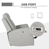 Wise Galleria Reclining Chair in grey with USB port for convenient charging