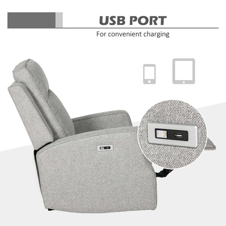 Wise Galleria Reclining Chair in grey with USB port for convenient charging