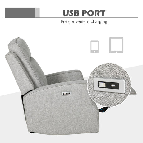 Wise Galleria Reclining Chair in grey with USB port for convenient charging