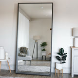 Sleek Rectangle Mirror by Jobu Home, framed in black, perfect for modern interiors