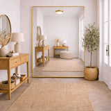 Large Rectangle Mirror with a Gold Frame, Ideal for Enhancing Living Spaces by Jobu Home