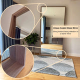 Jobu Home Rectangle Mirror with Unique Angled Glass and Leaner Design for Stylish Reflections