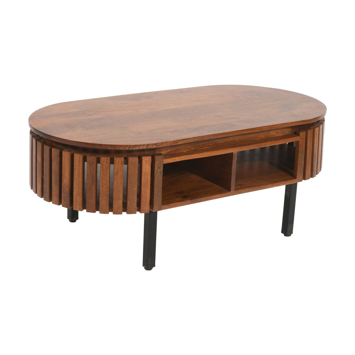 Verty Furniture Rectangular Coffee Table with a sleek wooden design and open storage space
