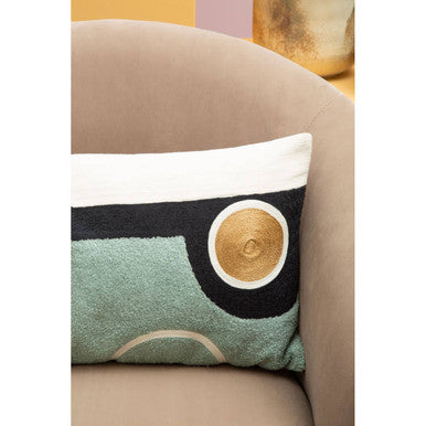 Orsina Rectangular Cushion with Abstract Design in Soft Colours for Stylish Home Decor