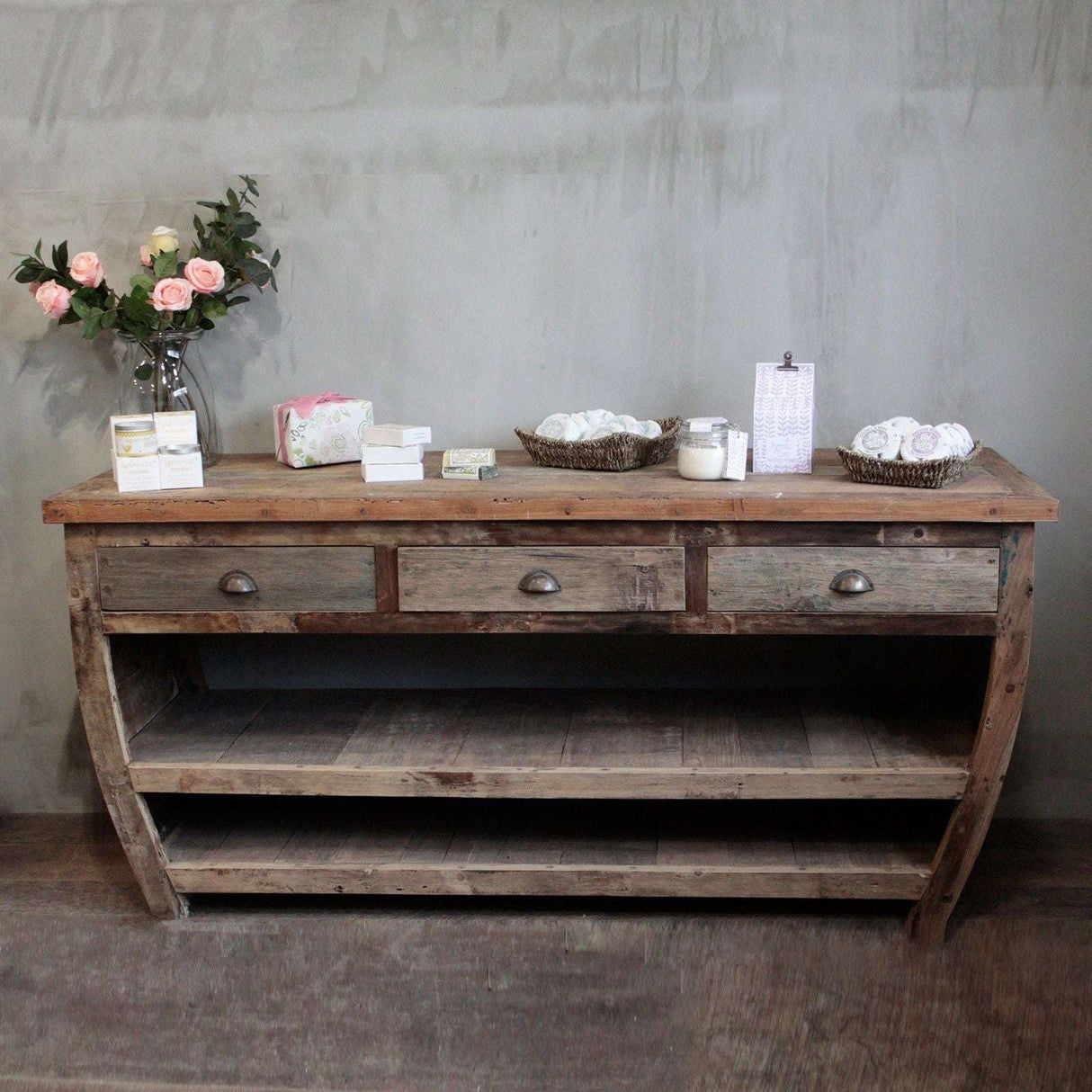 Centerpiece Recycled Wood Table - 180x60x80cm AW-Dropship