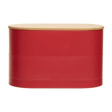Orsina Stylish Red Bread Bin with Bamboo Lid Orsina