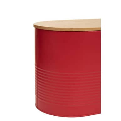 Orsina Stylish Red Bread Bin with Bamboo Lid Orsina