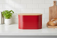 Orsina Stylish Red Bread Bin with Bamboo Lid Orsina