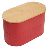 Orsina Stylish Red Bread Bin with Bamboo Lid Orsina