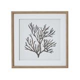 Reef Coral Art Mounted In Beaded Frame BROWN GLASS Shades 4 Seasons