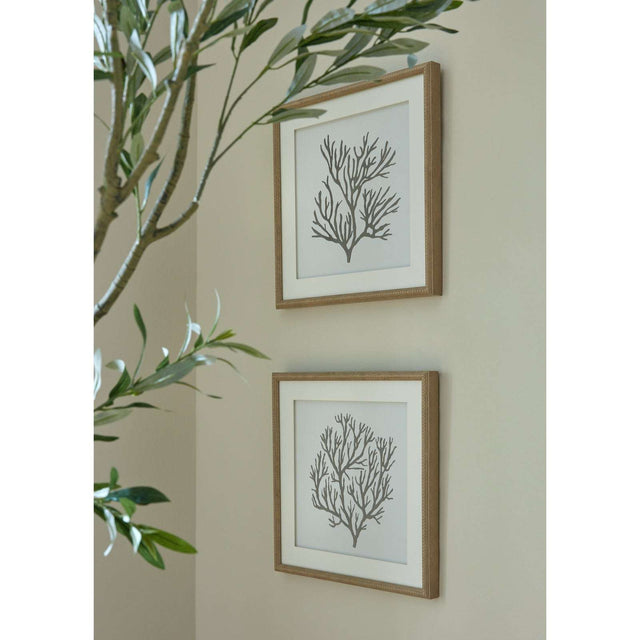 Reef Coral Art Mounted In Beaded Frame Shades 4 Seasons