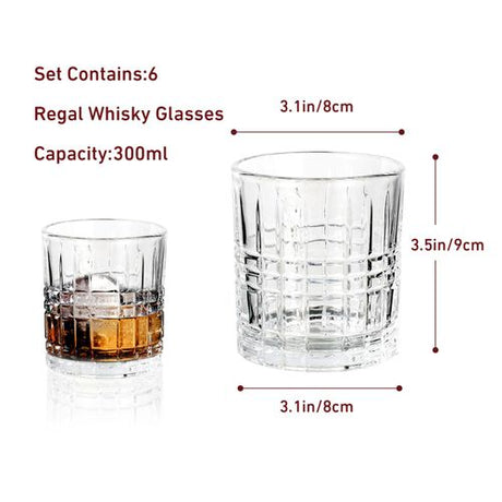 Vinsani Crystal Cut Whisky Glasses - Set of 6 Vinsani