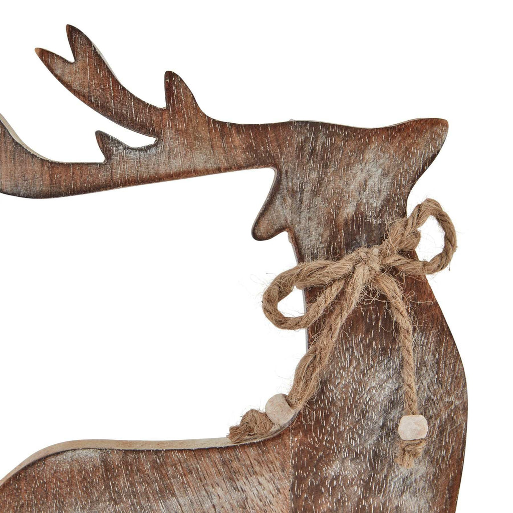 White Wash Collection Wooden Reindeer Decoration Shades 4 Seasons