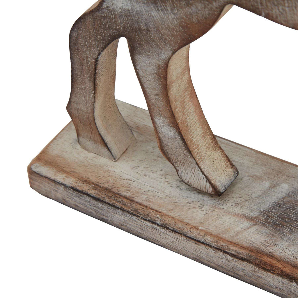 White Wash Collection Wooden Reindeer Decoration Shades 4 Seasons