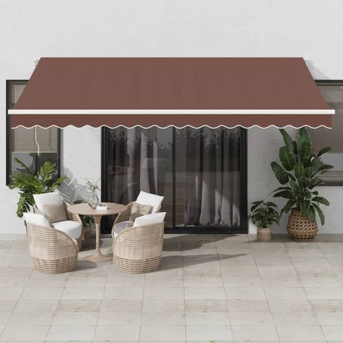 vidaXL Automatic Retractable Awning with LED Anthracite&White 400x350 cm vidaXL