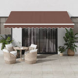 vidaXL Automatic Retractable Awning with LED Anthracite&White 400x350 cm vidaXL