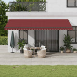 vidaXL Automatic Retractable Awning with LEDs Burgundy 300x250 cm vidaXL