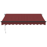 vidaXL Automatic Retractable Awning with LEDs Burgundy 300x250 cm vidaXL