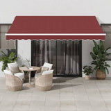 vidaXL Automatic Retractable Awning with LED Anthracite&White 400x350 cm vidaXL