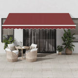 vidaXL Automatic Retractable Awning with LED Anthracite&White 400x350 cm vidaXL