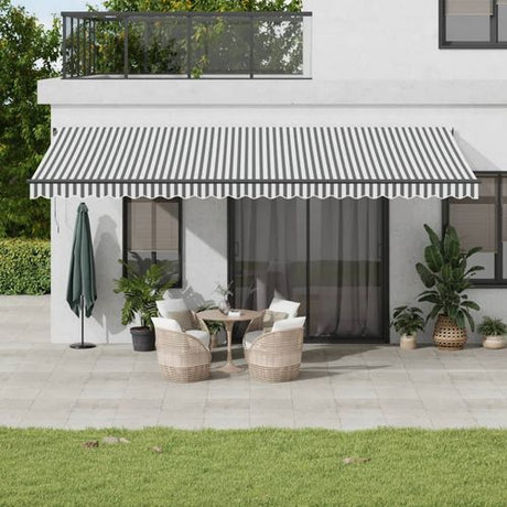 vidaXL Manual Retractable Awning with LEDs Burgundy 400x300 cm anthracite and white 600 x 350 cm vidaXL