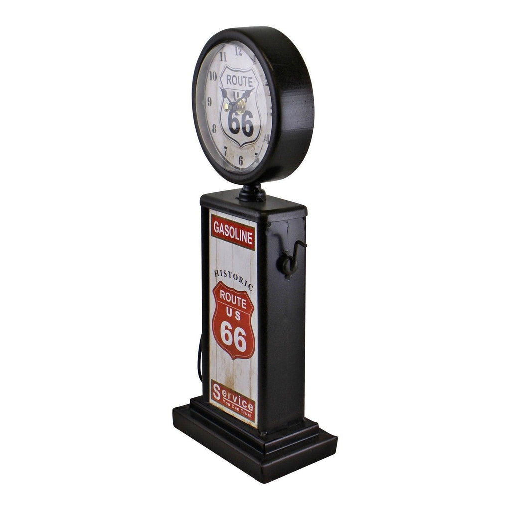 Retro Gas Pump Clock, Black, 13x34cm Geko Products