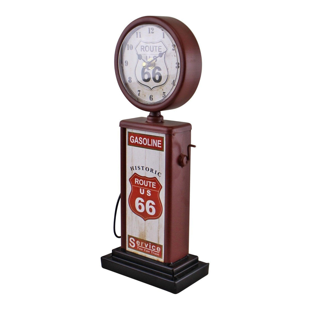 Retro Gas Pump Clock, Red 13x34cm Geko Products