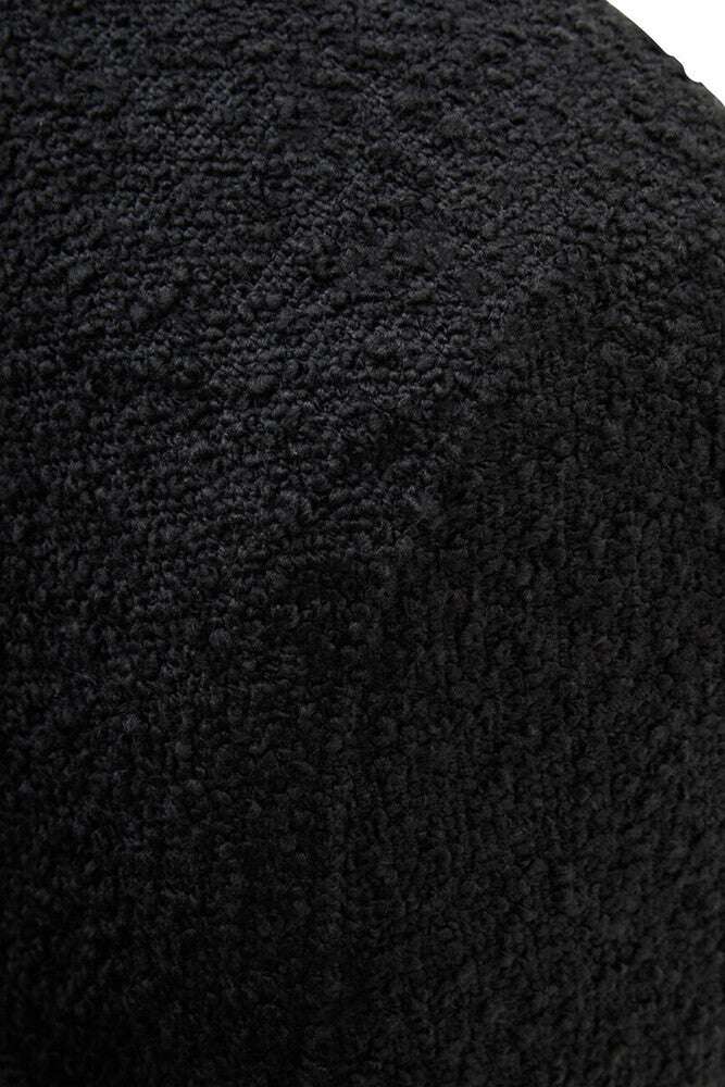Oliveto Black Boucle Fabric Revolving Armchair Orsina