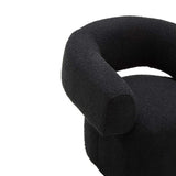 Oliveto Black Boucle Fabric Revolving Armchair Orsina