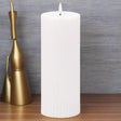 Luxe Collection Natural Glow 3.5x9 Texture Ribbed LED Candle WHITE PLASTIC Shades 4 Seasons
