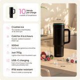 Fridja Portable Blender with stainless steel blades, 500ml capacity, and USB-C charging for smoothies on-the-go