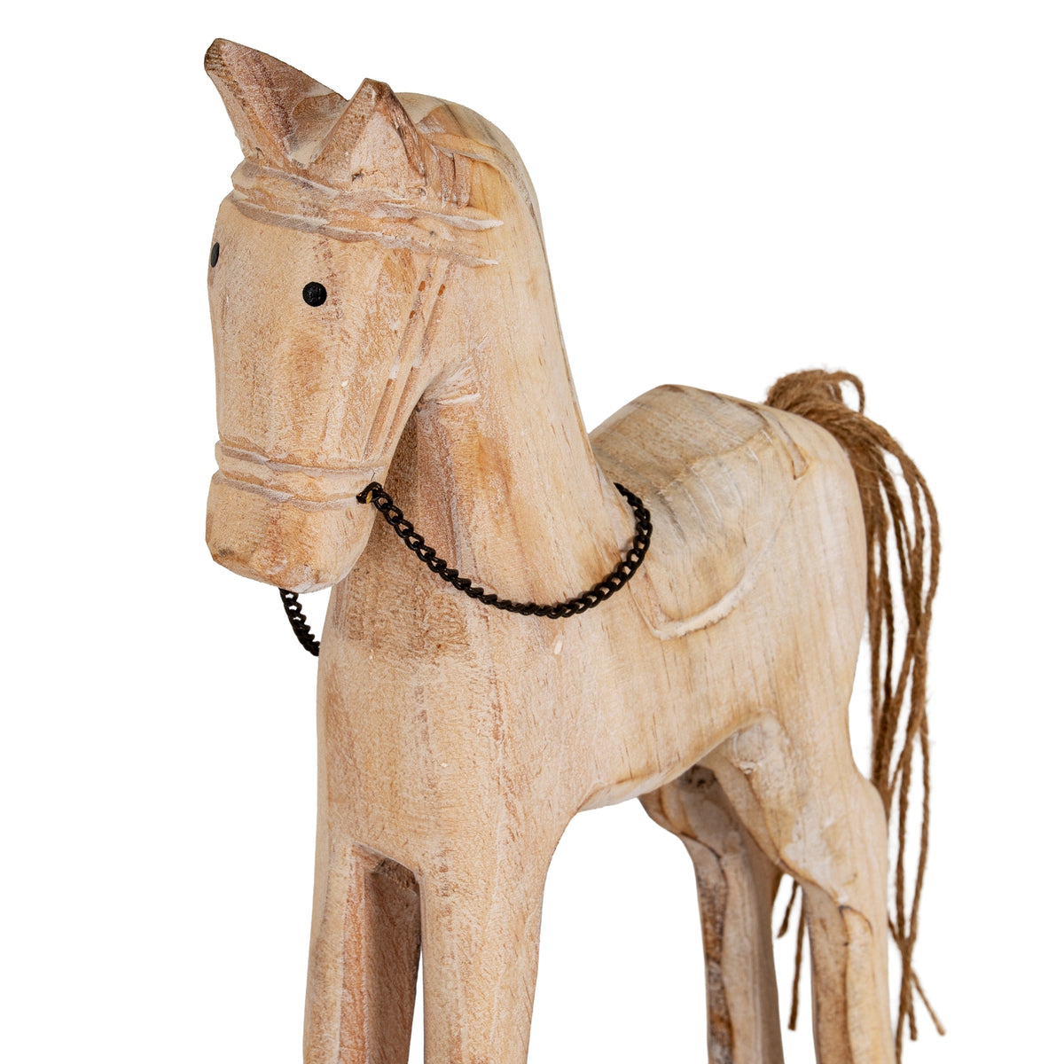Rustic wooden rocking horse decoration for Christmas room decor by Shades 4 Seasons