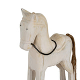 Rustic wooden rocking horse decoration for festive Christmas room decor by Shades 4 Seasons