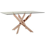 Allure Rectangular Rose Gold Dining Table Orsina