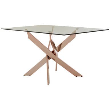 Allure Rectangular Rose Gold Dining Table Orsina