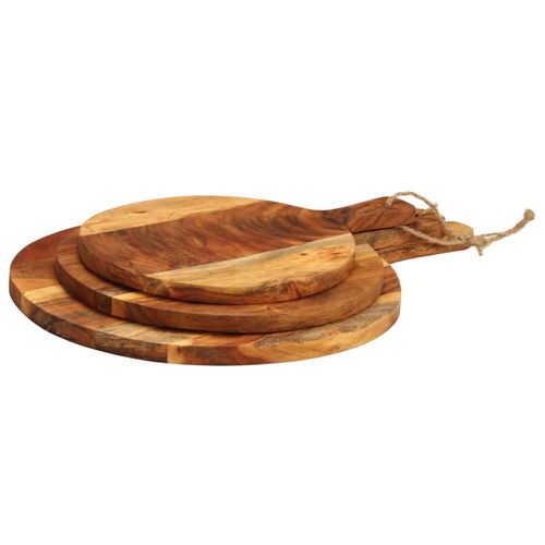 vidaXL Chopping Board 3pcs Solid Wood Acacia round vidaXL