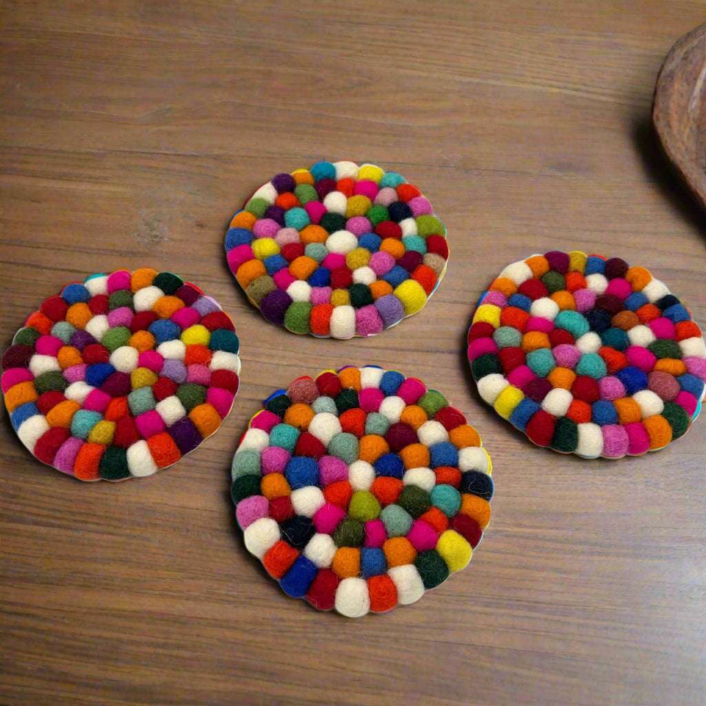 Shades 4 Seasons Colorful Round Coasters Set Shades 4 Seasons