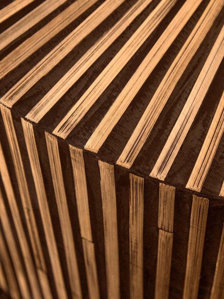 Bambusa Bamboo Inlay Round Coffee Table Orsina