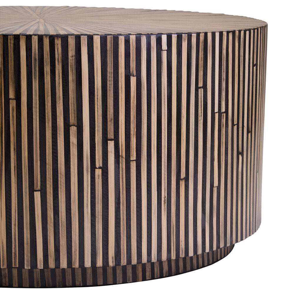 Bambusa Bamboo Inlay Round Coffee Table Orsina
