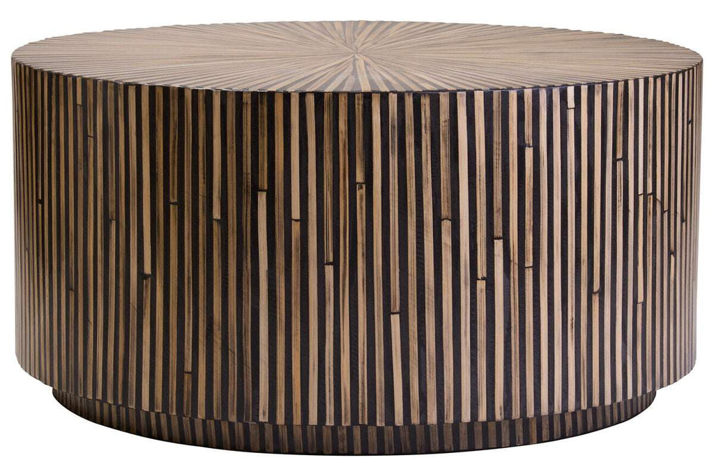 Bambusa Bamboo Inlay Round Coffee Table Orsina
