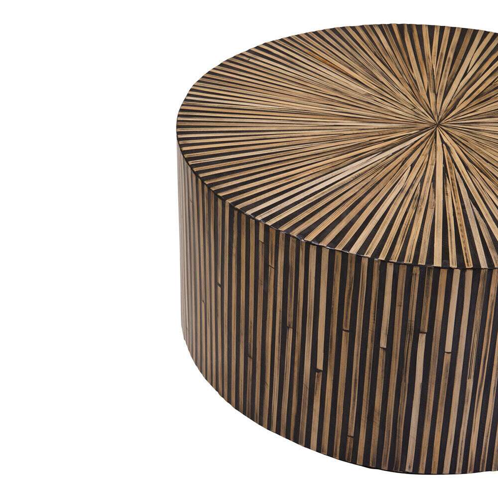 Bambusa Bamboo Inlay Round Coffee Table Orsina
