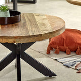 Merlin Mango Wooden Round Coffee Table Spider Legs Verty Furniture