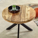 Merlin Mango Wooden Round Coffee Table Spider Legs Verty Furniture
