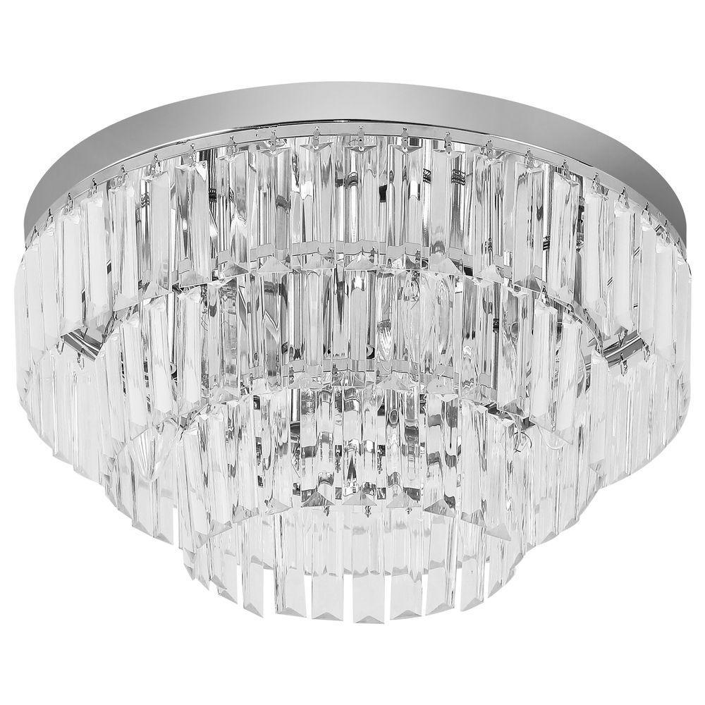 Round Crystal Ceiling Lamp 7 Lights Chandelier Mounted Fixture HOMCOM